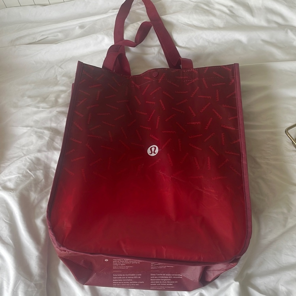 Large red Lululemon bag